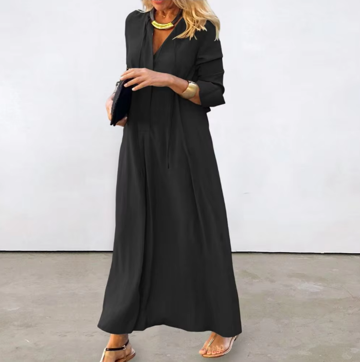 Shaira V Neck Long Sleeve Dress