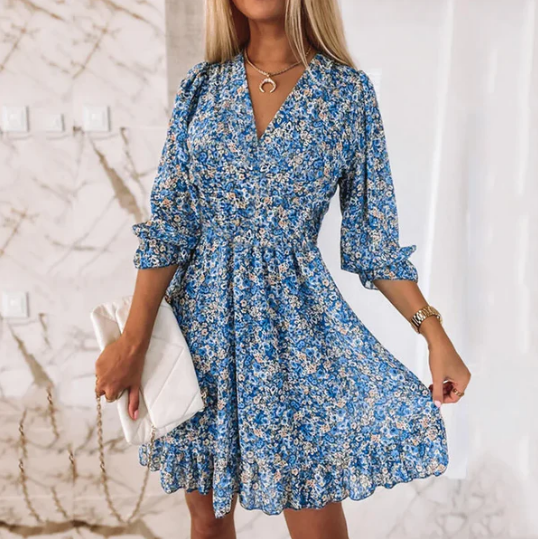 Tanya V Neck Floral Dress